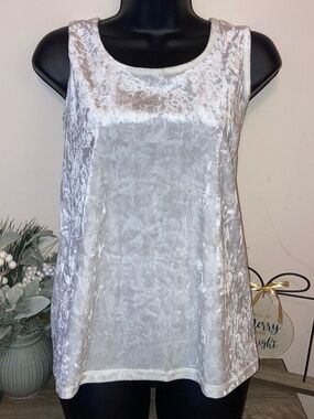 Chances R Velour White Camisole Top - Size: Medium